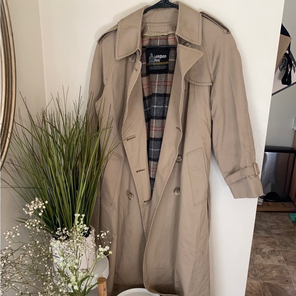 Long London fog trench coat